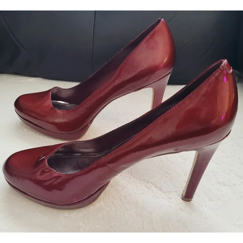 BCBGeneration Patent Leather Burgundy Stilettos, Sz. Approx 9